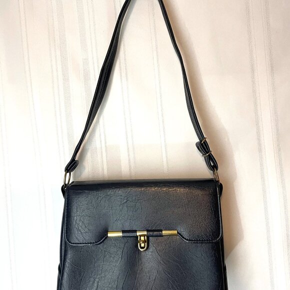 Vintage Navy Blue Weymouth American Handbag 1960's Made in England - Picture 2 of 11